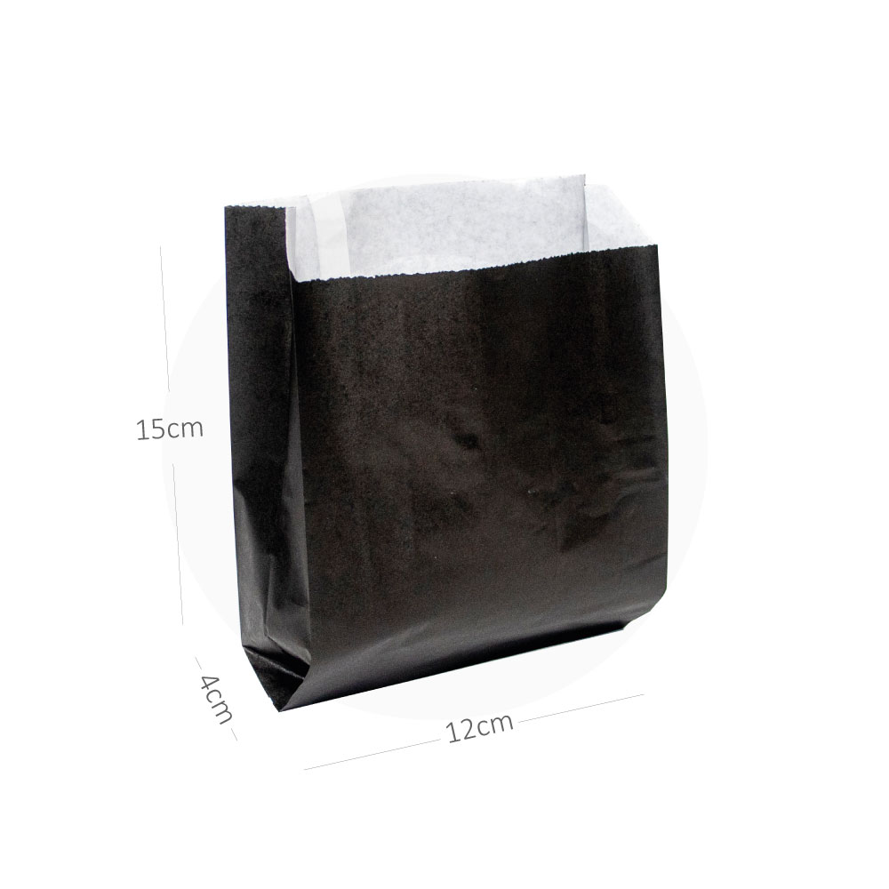 [new322] Black - #1215 Satchel White Paper Bag 1000/ctn