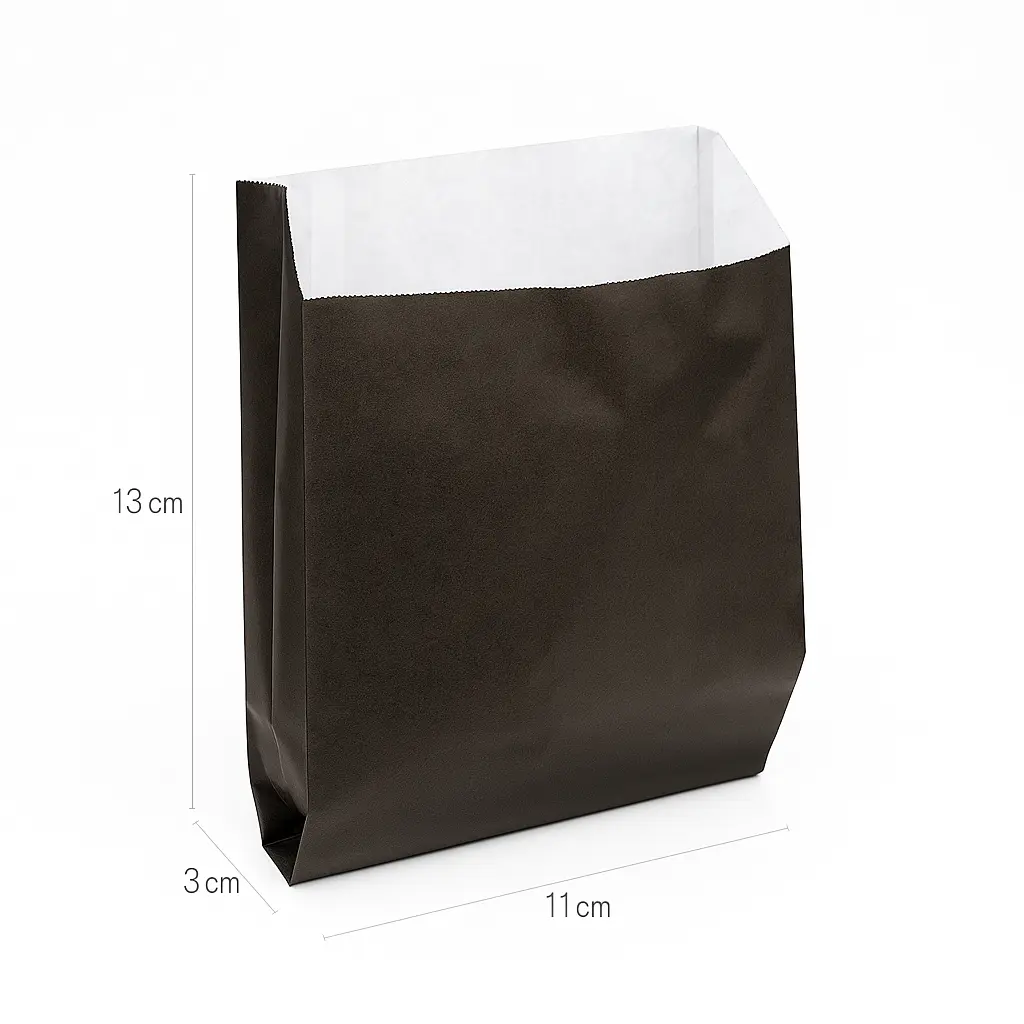 [076002] Black - #1 Satchel White Paper Bag 1000/ctn