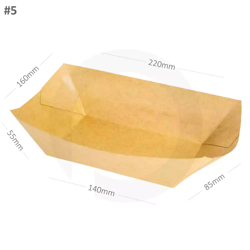 [076011] #5 Kraft Paper Food Tray 500/ctn