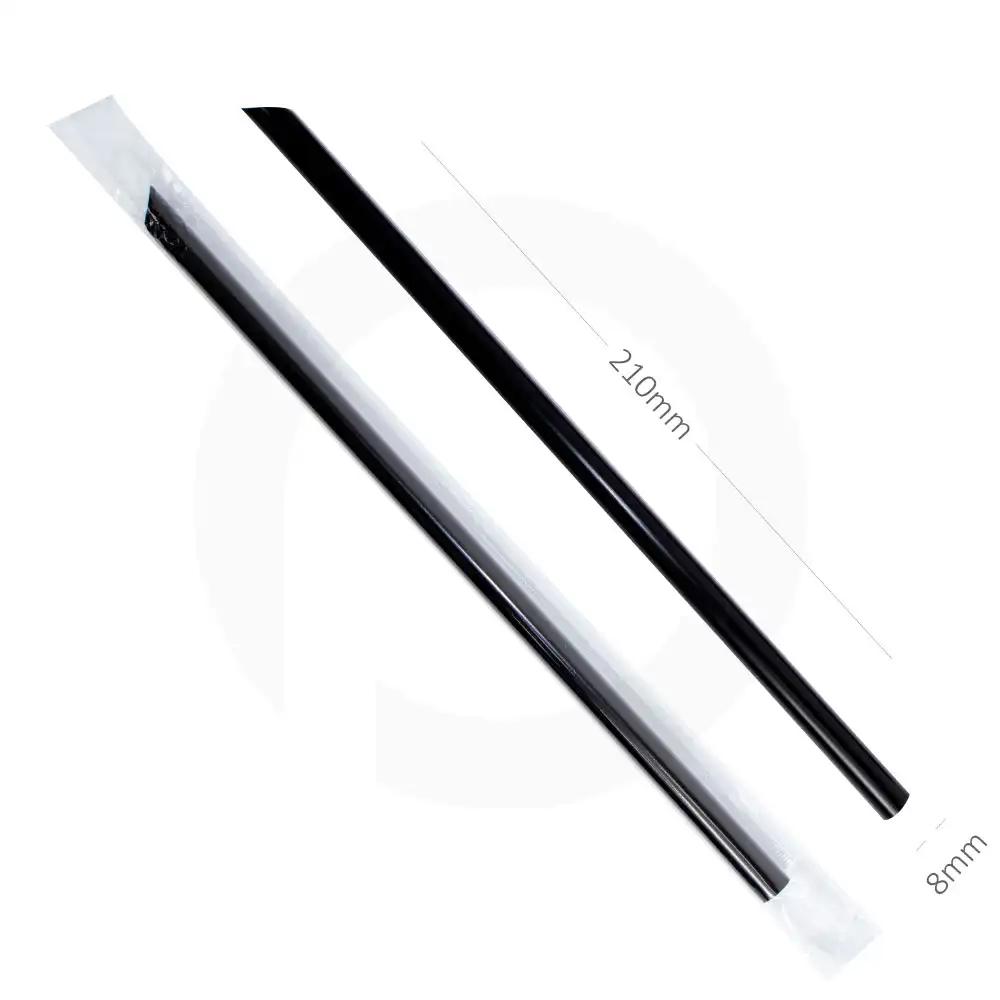 [076029] 8×210mm Black Spike Straw Film Wrap 4000/Ctn