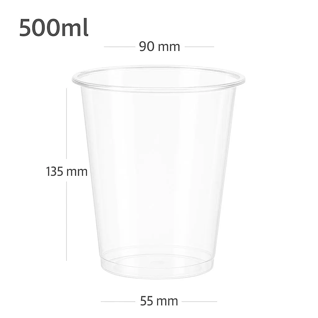 [076038] 500ml/90mm PP Plastic Cup 500/ctn