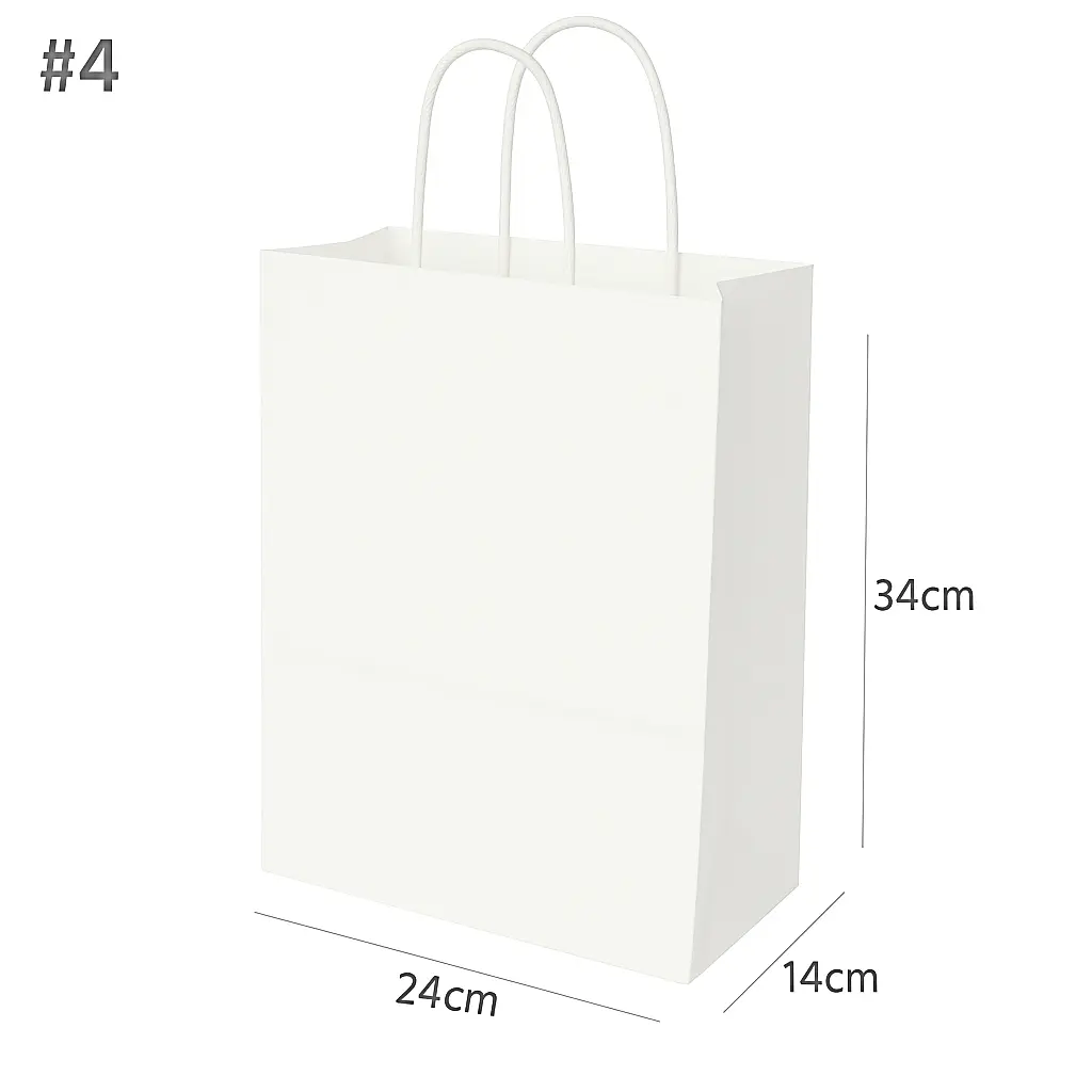 [042061] #4 White Paper Twisted Handle Bag 200/ctn