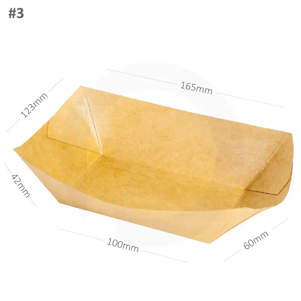 [052042] #3 Kraft Paper Food Tray 500/ctn
