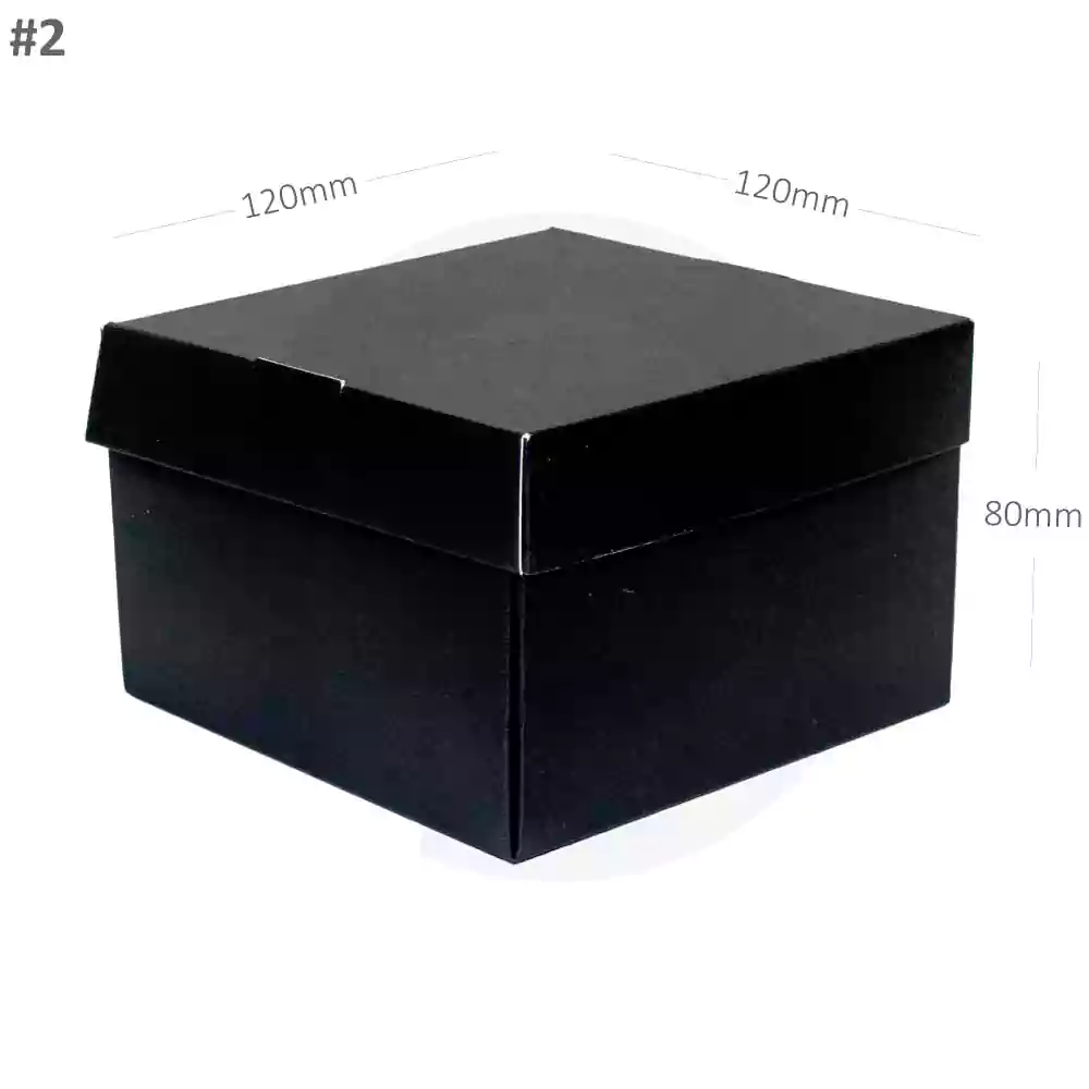 [052048] Black - #2 R Top & Bottom Connected White Paper Box 200/ctn