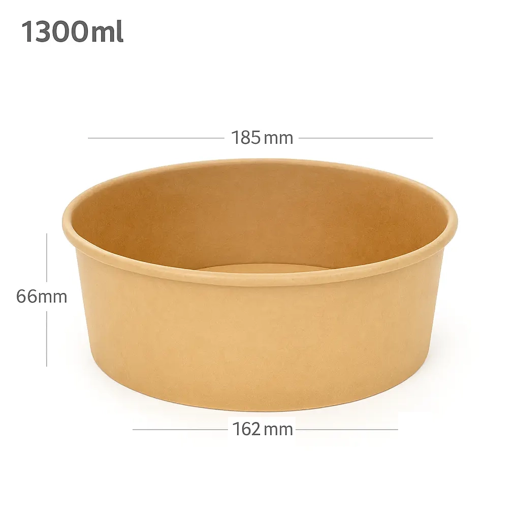 [052051] 1300ml Kraft Paper Salad Bowl 300/ctn