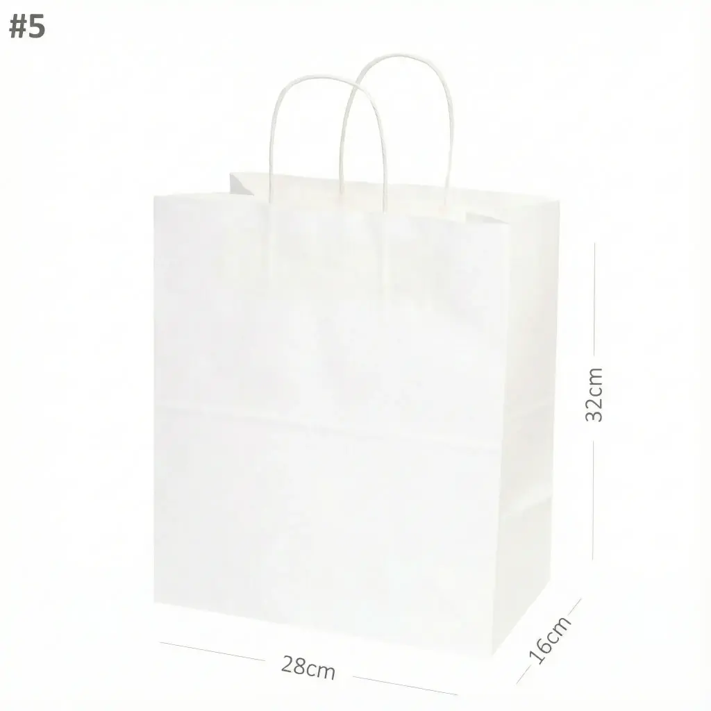 [101025] #5 White Paper Twisted Handle Bag 200/ctn