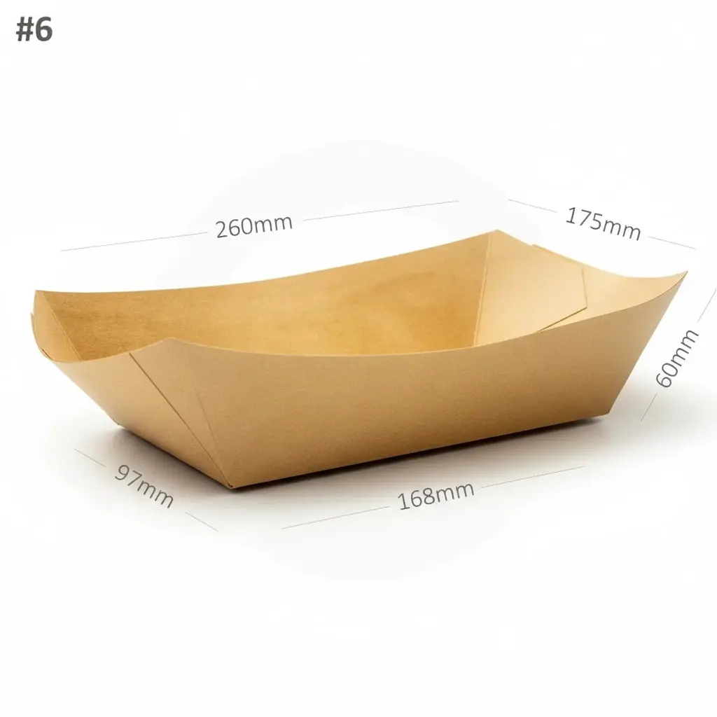 [102006] #6 Kraft Paper Food Tray 500/ctn
